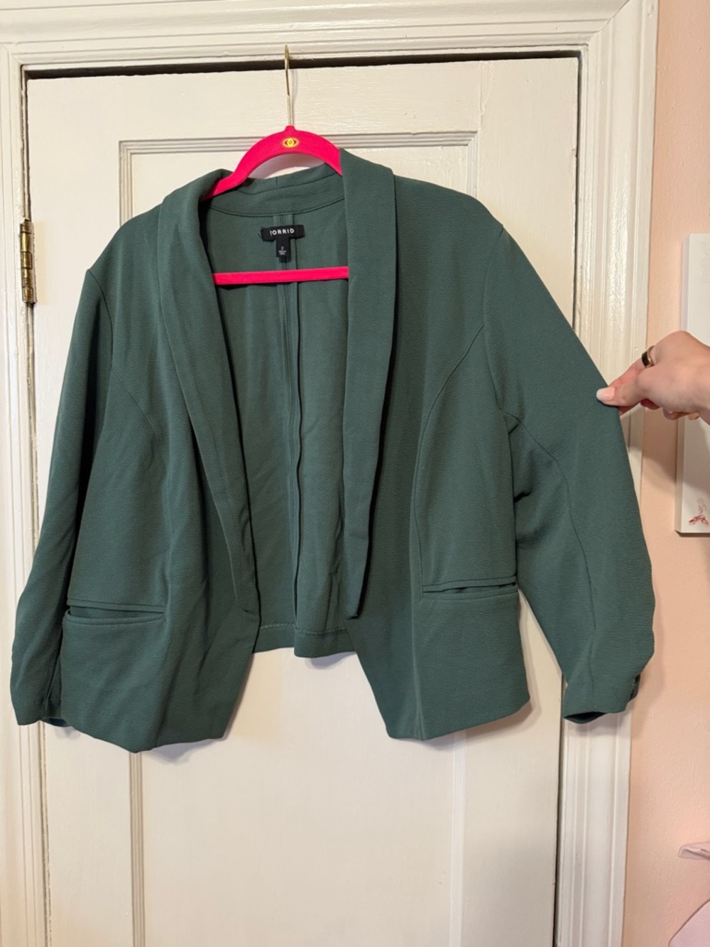 torrid Dark Green Open-Front Blazer